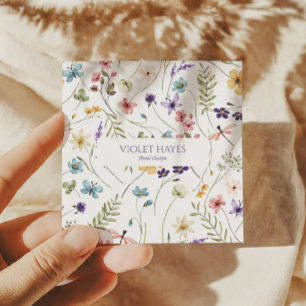 Carte De Visite Carré Élégant Fleur sauvage Fleur sauvage Floral Custom