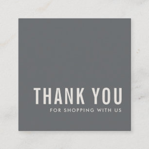 CARTE DE VISITE CARRÉ ÉLÉGANT GRAY MINIMAL SIMPLE DU MERCI BLANC