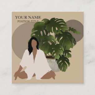Carte De Visite Carré Élégant instructeur de yoga