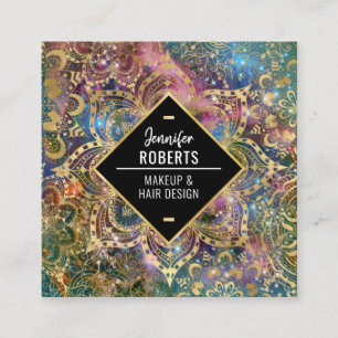 Carte De Visite Carré Élégant Mandala d'or moderne élégant