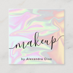 Carte De Visite Carré Élégant maquillage holographique élégant et mo