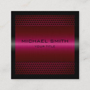 Carte De Visite Carré Élégant marron sur mesure en métal inoxydable