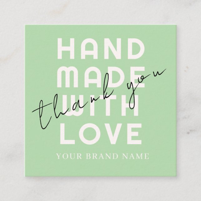 Carte De Visite Carré Elegant Minimalist Typography Olive Simple Square (Devant)