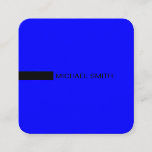 Carte De Visite Carré Élégant minimaliste moderne Bleu & Noir