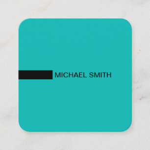 Carte De Visite Carré Élégant minimaliste moderne Bleu & Noir