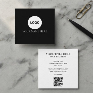 Carte De Visite Carré Élégant Minimaliste Personnalisé Professionnel Noi