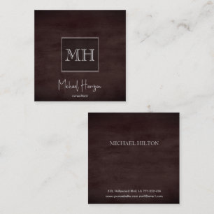 Carte De Visite Carré Élégant minimaliste texture brun clair