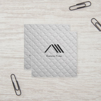 Carte De Visite Carré Elegant Modern Classy Logo Ivory White