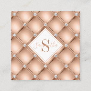 Carte De Visite Carré Élégant Monogramme cheveux et maquillage