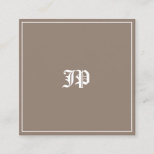 Carte De Visite Carré Élégant Monogramme Classic Design Plaine tendance