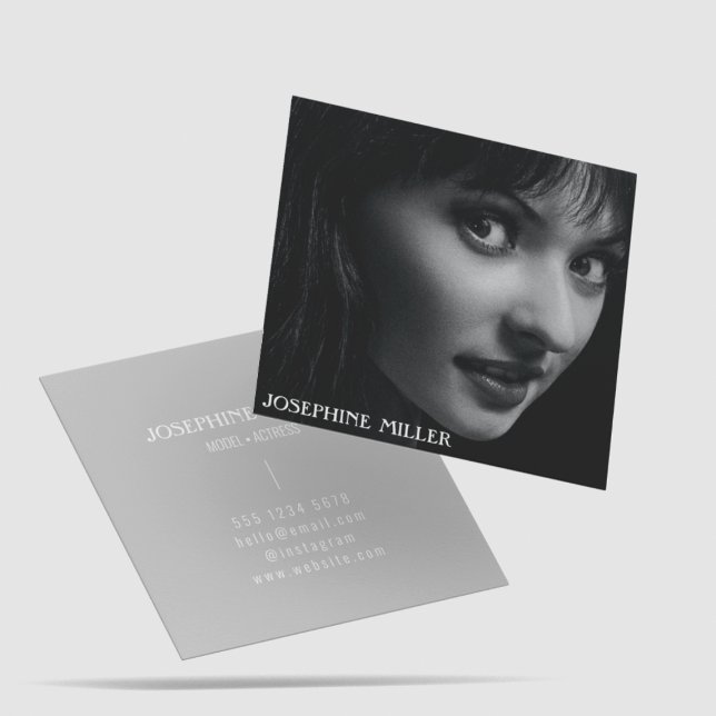 Carte De Visite Carré Élégant Nettoyage Simple Photographie Professionne (Créateur téléchargé)