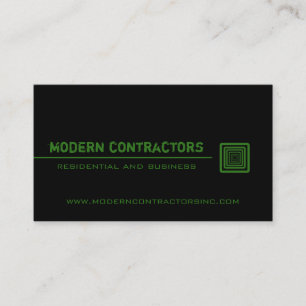 Carte de visite Carré élégant, noir et vert