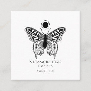 Carte De Visite Carré Élégant papillon Spa du jour