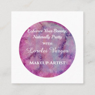 Carte De Visite Carré Elégant peintre de maquillage couleur rose pourpre