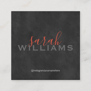 Carte De Visite Carré Elégant professionnel cursif / gris