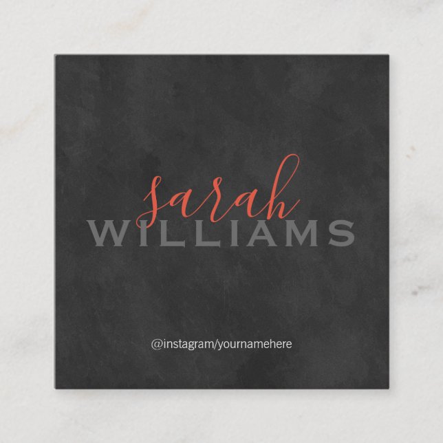 Carte De Visite Carré Elégant professionnel cursif / gris (Devant)