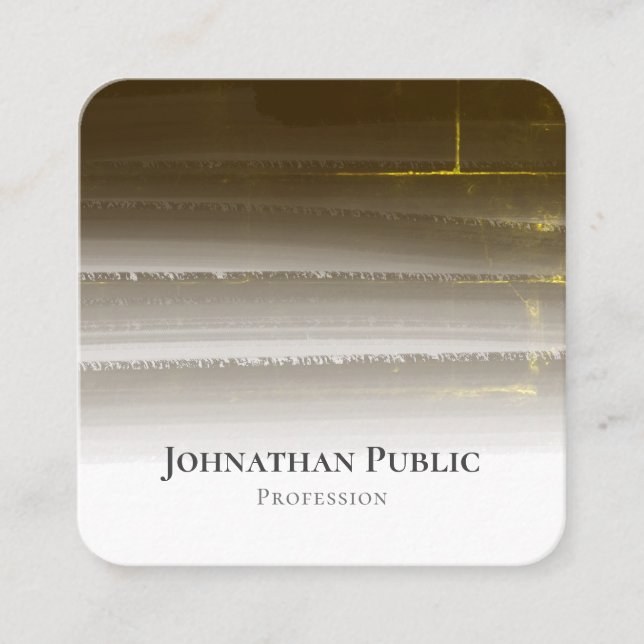 Carte De Visite Carré Elégant professionnel or aquarelle Abstrait (Devant)