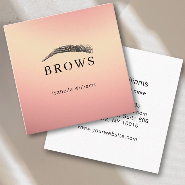 Carte De Visite Carré Elégant sourcils (Elegant eyebrows square business card)