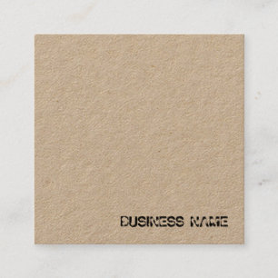 Carte De Visite Carré Élégant texte désorganisé classique papier Kraft r