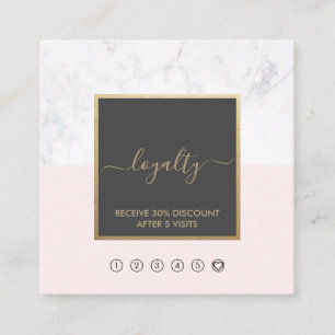 Carte De Visite Carré Élégante calligraphie moderne Blush & Grey Loyal
