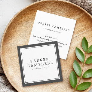 Carte De Visite Carré Elégante frontière gris foncé professionnel minima