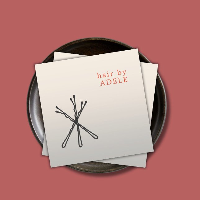 Carte De Visite Carré Elégante gamme de cheveux noirs (Créateur téléchargé)