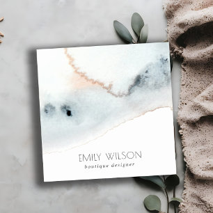 Carte De Visite Carré Elégante plage d'aquarelle bleu Aquarelle Aquarel