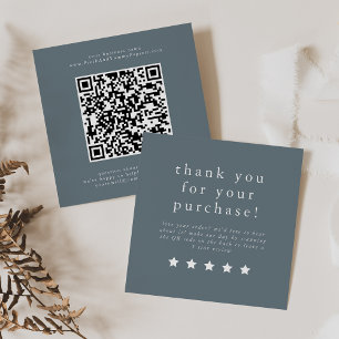 Carte De Visite Carré EMELIA Minimaliste Simple Dusty Blue Laisser un co