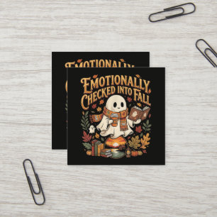 Carte De Visite Carré Émotionnellement admis en automne Halloween