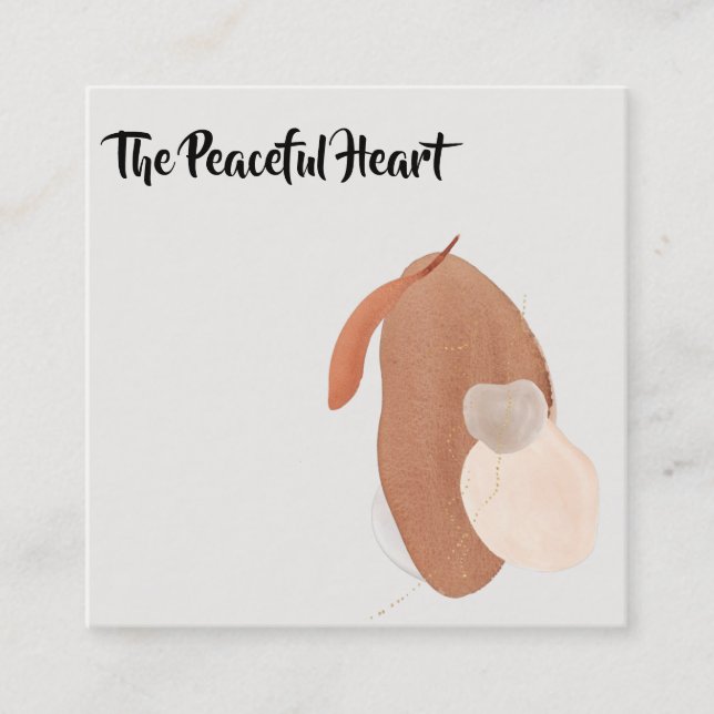 Carte De Visite Carré *~* Encre minimale Abstraite AR27 QR Simple Wabi S (Devant)