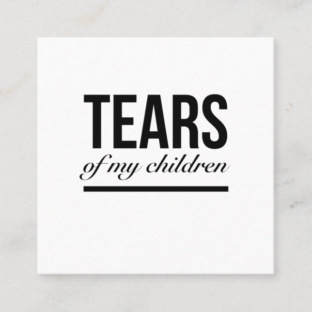 Carte De Visite Carré Enfants larmes drôles cadeaux pour la famille pare (Devant)