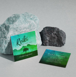 Carte De Visite Carré Enseignant de médiation en yoga du Reiki naturel