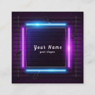 Carte De Visite Carré Enseigne néon colorée lumineuse vibrante - Se déma