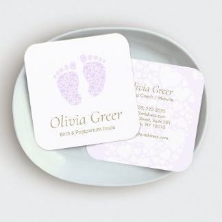 Carte De Visite Carré Entraîneur de naissance Doula Infirmière postnatal