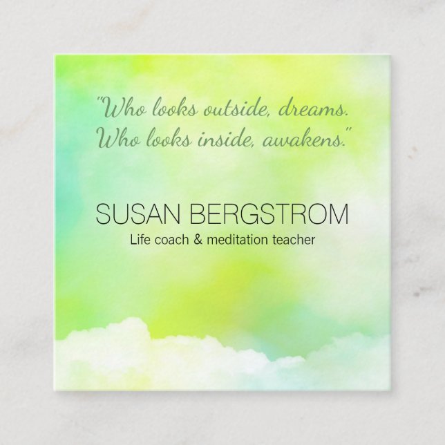 Carte De Visite Carré Entraîneur de vie, massothérapeute, professeur de  (Devant)