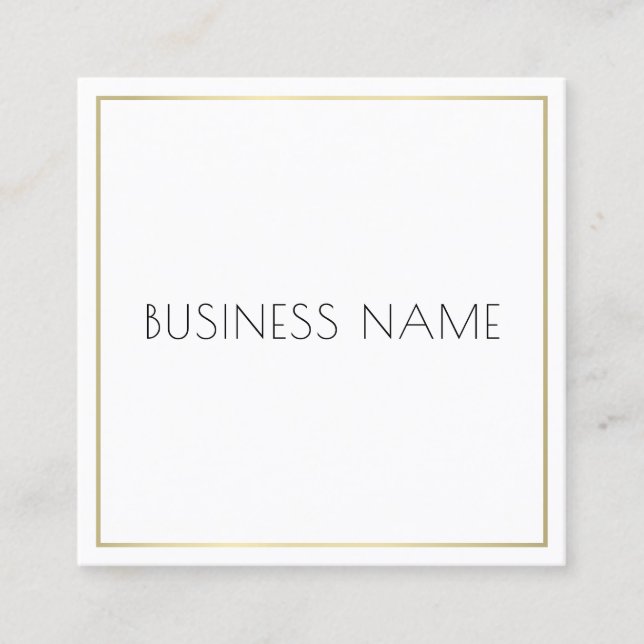 Carte De Visite Carré Entreprise Modèle Moderne Élégant Simple (Devant)