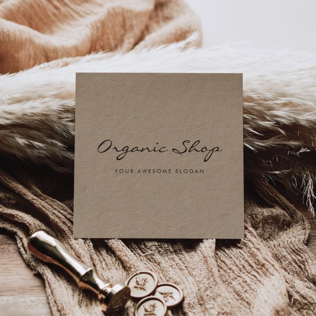 Carte De Visite Carré Entreprise moderne simple kraft (Créateur téléchargé)