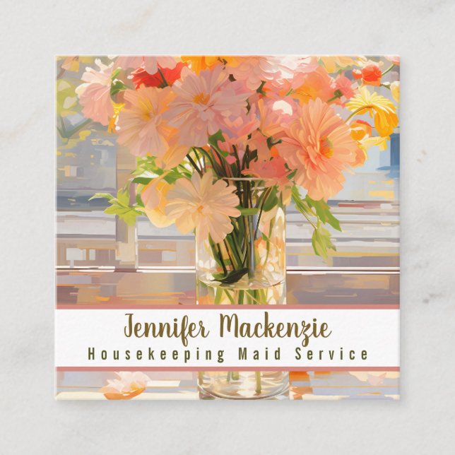 Carte De Visite Carré Entretien ménage ménage ménage ménage ménage ménag (Devant)