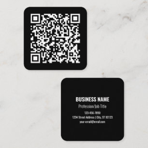 Carte De Visite Carré Entrez l'URL et créez un code QR scannable Noir