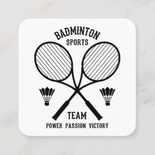Carte De Visite Carré Équipe de badminton