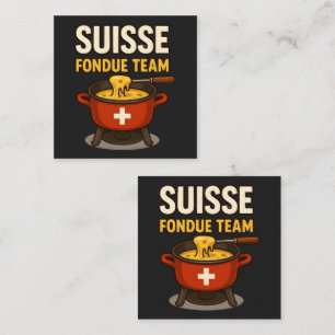 Carte De Visite Carré Équipe Fondue Suisse