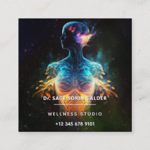 Carte De Visite Carré Espoir Vivant   Énergie Spirituelle