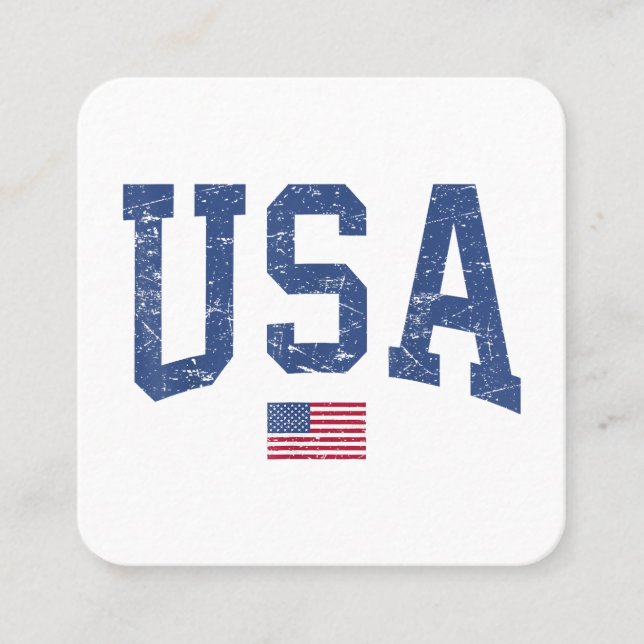Carte De Visite Carré États-Unis Femmes Hommes Enfants Patriotique Améri (Devant)