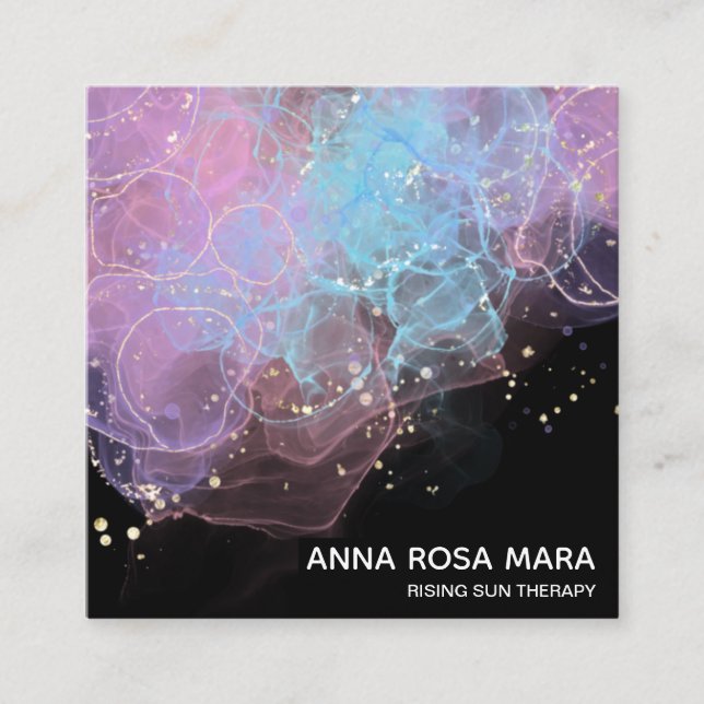 Carte De Visite Carré *~* Ethereal AP46 Magical Parties scintillant Logo (Devant)