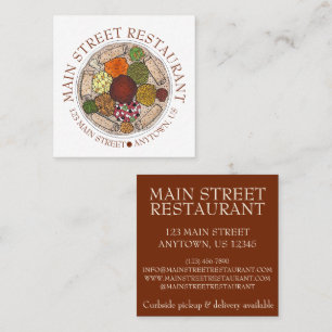 Carte De Visite Carré Ethiopian Food Wat Injera Restaurant Cuisine