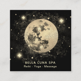 Carte De Visite Carré *~* Étoiles brillantes de la Lune d'Or