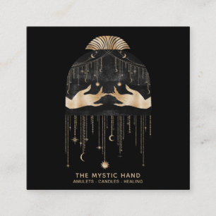 Carte De Visite Carré *~* Étoiles Cosmiques Universelles Mains Mystiques