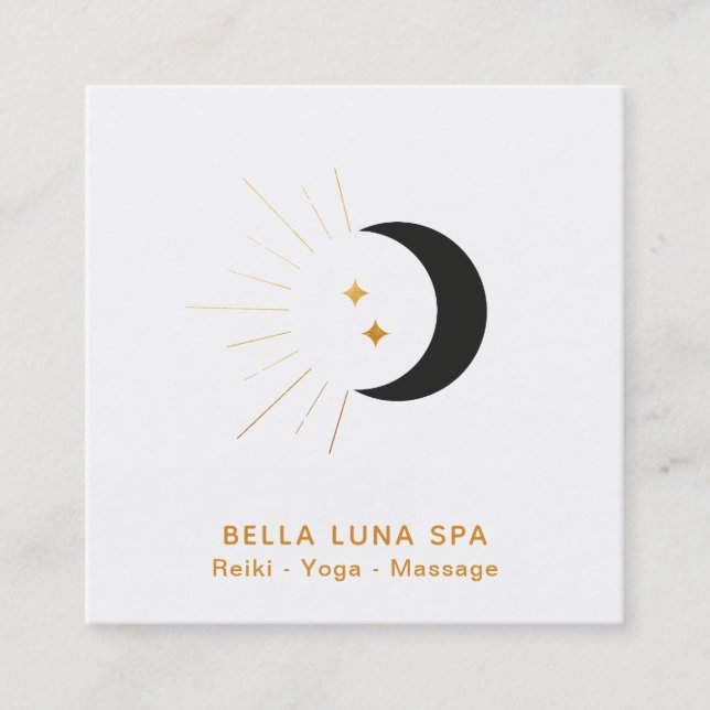 Carte De Visite Carré Étoiles de scintillement de croissant de lune de (Devant)