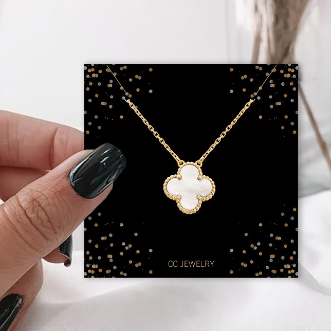 Carte De Visite Carré Etoiles noires Collier joaillier (Créateur téléchargé)