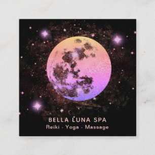 Carte De Visite Carré *~* Étoiles Ombre Peach Moon Pink